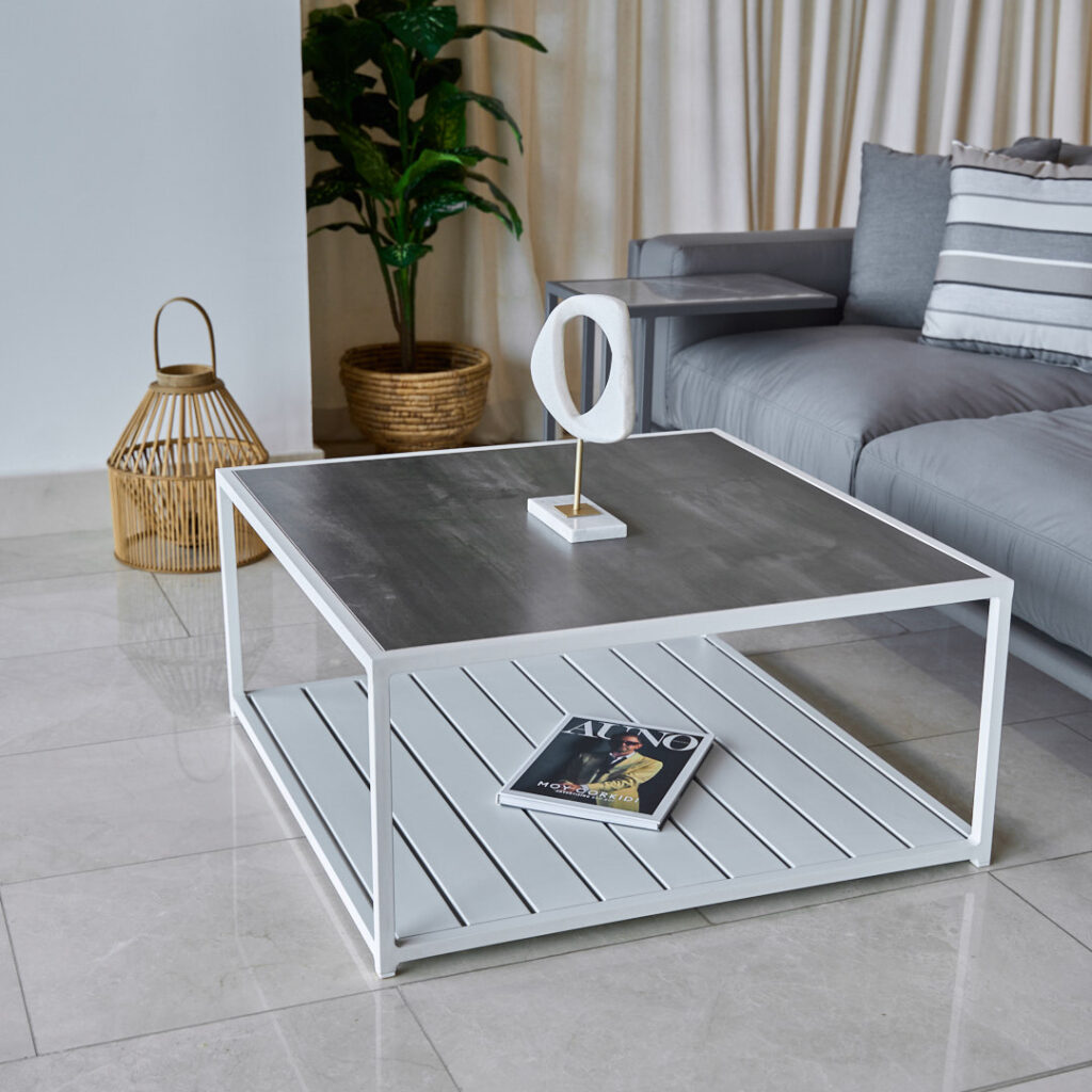 MESA DE CENTRO MAUI DARK CERAMIC WHITE
