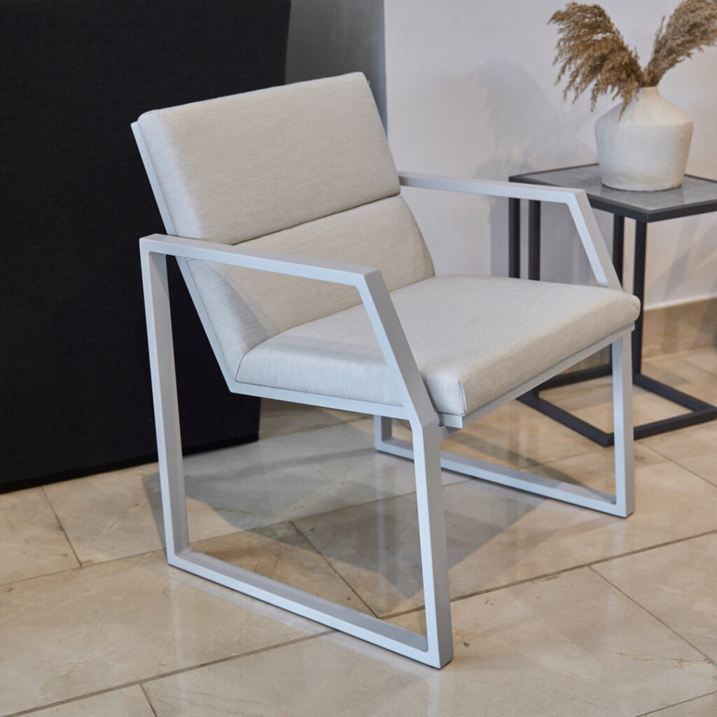 SILLA GILI MARBLE LIGHT SILVER